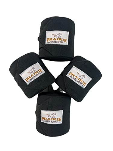 Prairie Horse Supply Comfort Fleece Polo Wraps (4 Pack, Black)