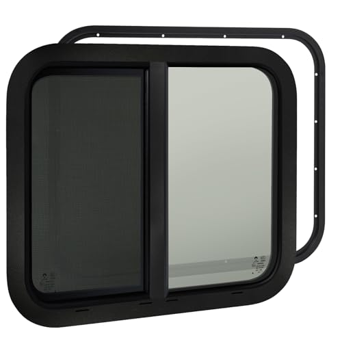 24"W x 20"H RV Windows for Cargo Trailer Camper,Tinted Horizontal Sliding - size: 24"W x 20"H