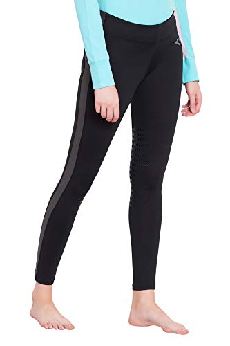 TuffRider Women's Ventilated Schooling Tights - color: Black/Charcoal, size: X-Small