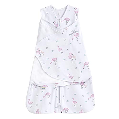 HALO 100% Cotton Sleepsack Swaddle, 3-Way Adjustable Wearable Blanket, TOG 1.5, Flamingos, Small, 3-6 Months - color: Flamingos, size: Small (Pack of 1)
