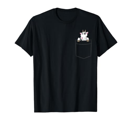 Goat in The Pocket Farm Animal Cute Pocket Goat T-Shirt - color: Black, size: Medium