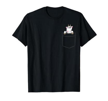 Goat in The Pocket Farm Animal Cute Pocket Goat T-Shirt - color: Black, size: 3X-Large