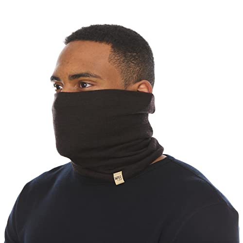 100% Merino Wool - Midweight Neck Gaiter - Skiing Neck Warmer - Winter Face Mask - Multipurpose Headwear - color: Dark Brown