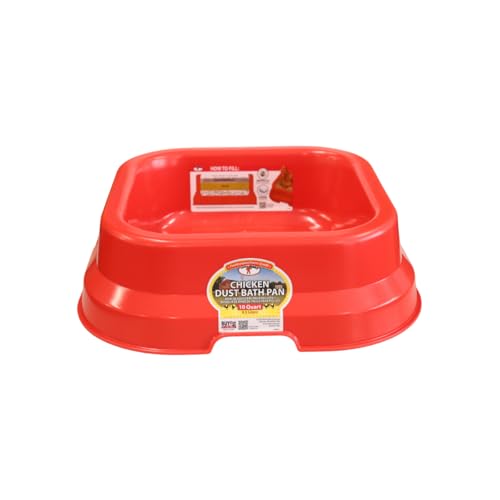 Little Giant® Chicken Dust Bath Pan - 10 Quart Heavy-Duty Plastic Poultry Grooming Basin for Hens & Chicks - Coop Container Tub with Drainage Holes for Dirt, Sand & Ash - Made in USA