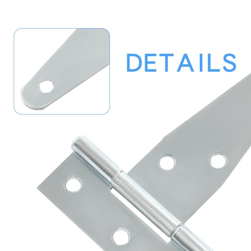 Murtenze 6Pack 3 Inch Silver T-Strap Shed Hinge - color: Silver, size: 3 Inch - 6Pack