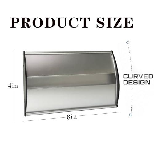 2Pcs Curved Name Plate Holder for Wall or Door 8" x 4", Silver | Wall-Mount Office Door Sign Holder, Sturdy Aluminum Sign Frame for Business Cubicle, Adhesive Tape & Protective Plastic Film - style: 2pcs Curved Holder-Silver