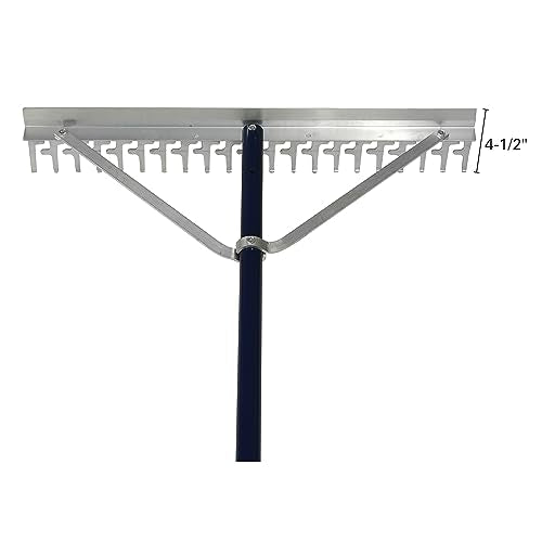 Extreme Max 3005.4233 24" Commercial-Grade Screening Rake for Beach and Lawn Care with 66" Handle - size: 24"