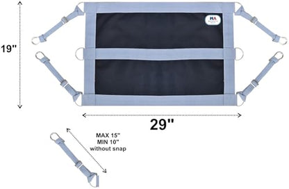 Majestic Ally 1200D 29"x19" Horse Stall Guard with Adjustable Straps and Hardware (Grey Black) - color: Grey Black