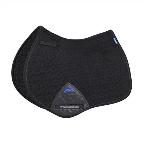 WeatherBeeta Suede Elite Air-Tec Jump Shaped Saddle Pad - color: Black, size: L