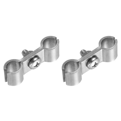 HARFINGTON 2pcs Chain Link Fence Panel Clamps 3/8" Stainless Steel Dog Kennel Clamps Fence Connector Temporary Dog Cage Hardware Parts with Bolts and Nuts for Round Pipe Panel - size: 3/8"