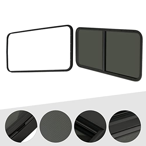 Vertical Sliding Black RV Window for Teardrop, Cargo, Horse Trailer, Marine Camper Window Replacement,24" Wide x 20" Tall - size: 24"x20"