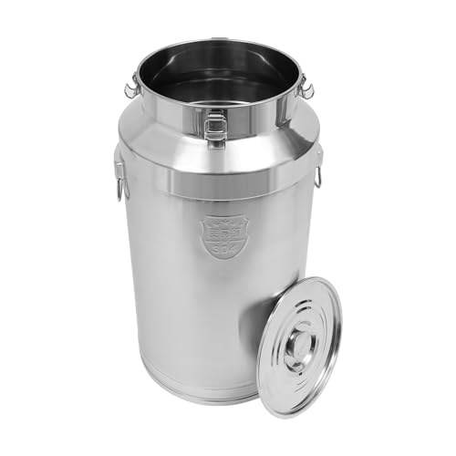 88L Stainless Steel Milk Can, Heavy Duty Food Storage & Transport Container for Dairy, Wine, Grains, Ideal for Home, Farm & Commercial Use, Without the Faucet - size: 88
