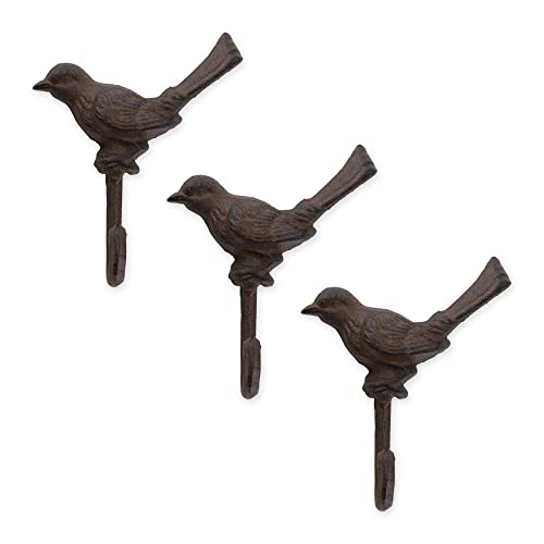 DII Cast Iron Decorative Wall Hook Set, Robin, 3 Count - size: Robin