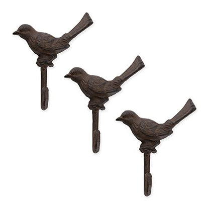 DII Cast Iron Decorative Wall Hook Set, Robin, 3 Count - size: Robin