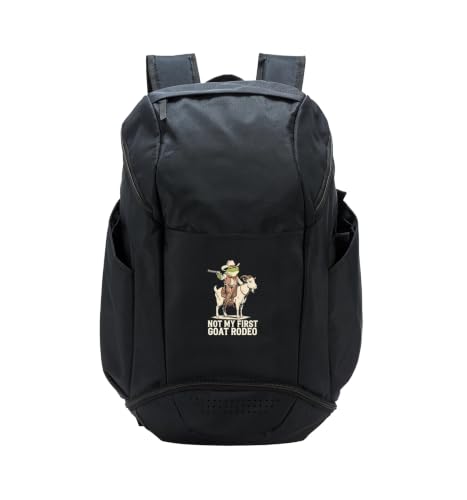 Not My First Goat Rodeo Cowboy Frog Humor Sport Backpack