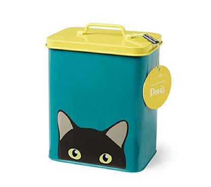 Burgon & Ball Creaturewares Doris Cat GCR/CAT Tin Pet Food Storage, 16.5 cm x 11 cm x 20 cm Size - style: Doris Cat