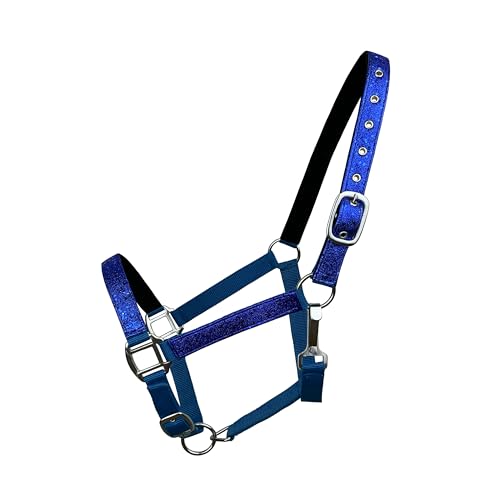 Neoprene Lined Nylon Adjustable Halter w/Glitter Overlay - color: Blue
