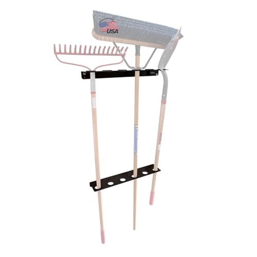 Buyers Products LT37 Hand Tool Rack for Enclosed Landscaping Truck Trailers & Garage or Shed Walls Holds 6 Tools, Heavy Duty Steel, Made In the USA, Lawn Care Equipment, Landscape Tools