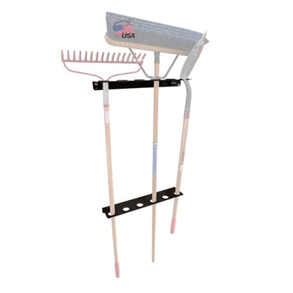 Buyers Products LT37 Hand Tool Rack for Enclosed Landscaping Truck Trailers & Garage or Shed Walls Holds 6 Tools, Heavy Duty Steel, Made In the USA, Lawn Care Equipment, Landscape Tools
