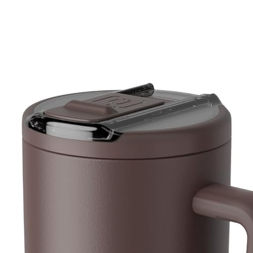 BrüMate Era Flip 40oz Tumbler with 100% Leakproof Covered Straw Lid | Hygienic Covered Straw | Insulated Stainless Steel Water Bottle with Handle | Cup Holder Friendly | BPA-Free (Java) - color: Java, size: 40 Ounces