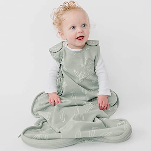 Woolino 4 Season Ultimate Baby Sleep Sack – Merino Wool Baby Sleeping Bag, Organic Cotton Outer, Temperature Regulating Wearable Blanket, All Season, 2 Months–2 Years - Sage - color: Sage