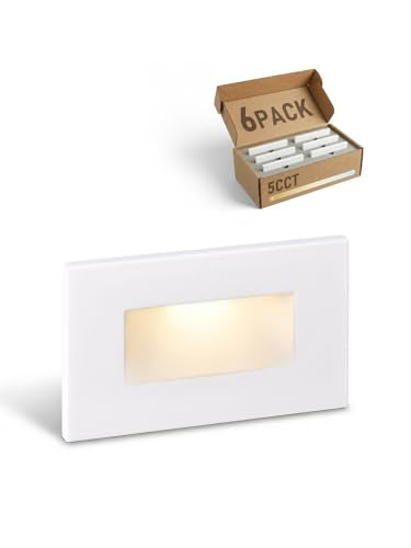 LEONLITE 6-Pack 5CCT 120V LED Step Lights, Horizontal, White - color: White, size: 4.72 Inch