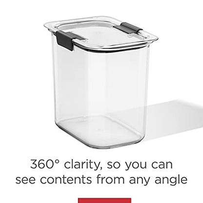 Rubbermaid Brilliance Plastic Food Storage Pantry Baking Set, 3 Containers with Lids (6 Pieces Total), BPA-Free, Clear - size: Assorted Sizes (6-Piece)