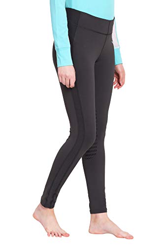 TuffRider Women's Ventilated Schooling Tights - color: Charcoal/Charcoal, size: Medium