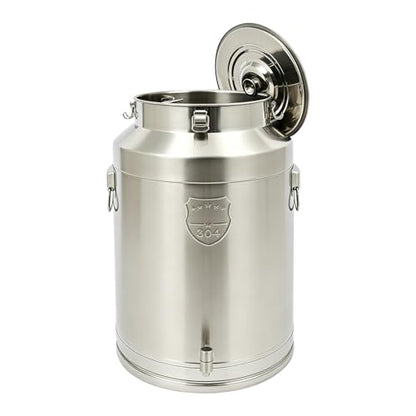 76L/20Gal 304 Stainless Steel Milk Can with Spigot - size: 76L/20Gal,w/Faucet