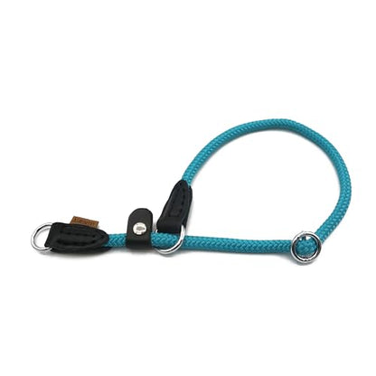 Braided Round Martingale Dog Collar, Training Collar with Slidable Stop Ring and Adjustable Stopper - Ideal for Small Dogs (S(1/4") - 14" Long, Light Blue) - color: Light Blue, size: S(1/4") - 14" Long with stopper