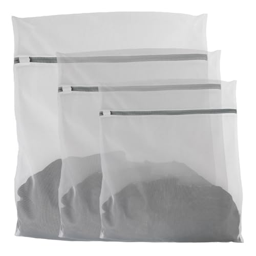 3 Pcs Premium Fine Mesh Laundry Bags, 3 Small 9 x 12 Inches Durable Laundry Wash Bags with Sturdy Zipper for Delicates, Laundry Bag for Delicates, Garment Bag for Washing Machine (3 Small) - size: Small