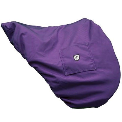Harrison Howard Premium English Saddle Cover, Waterproof & Breathable Fleece-Lined Protective Saddle Cover - color: Regal Purple, size: Dressage-One Size
