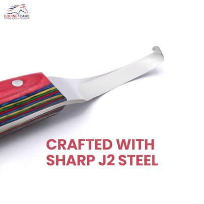 Equine Care Farrier Hoof Knife, Left-Handed, Brass Cap for Horse Shoeing - style: Left Handed