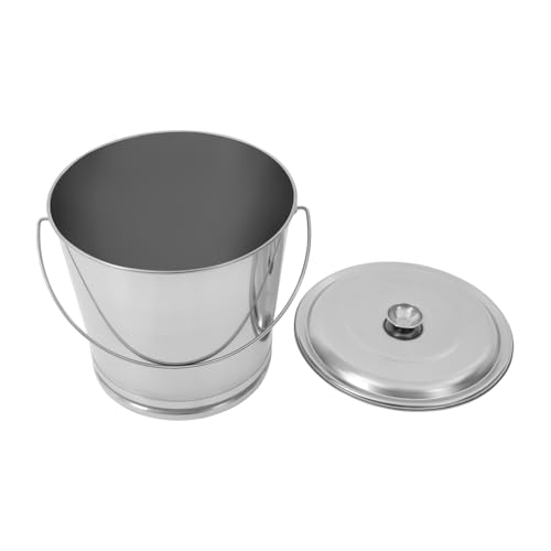 20L Stainless Steel Milk Pail Bucket with Lid, Large Capacity Milk Can Soup Bucket with Portable Handle, for Coffee, Tea, Water, Rice, Sands (20L) - size: 20L
