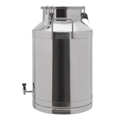 Stainless Steel Sealed Milk Barrel with Spigot，60L/15.85Gallon Large Milk Bucket Wine Can Pail Tote Tank with Sealed Lid & Handle for Milk Wine Oil Liquid Tranport Storage Container - size: With Spigot