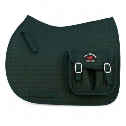 CHALLENGER Horse Quilted English All-Purpose Trail Saddle Pad Hunter Green w/Pockets 7286