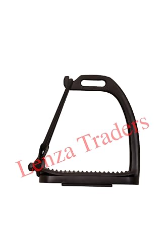 Peacock Black Matte Safety Stirrups Horse Riding S/Steel with TREADS, Horse Stirrups, Equestrian Peacock Safety Stirrups for Adults/Childerns - size: 4" inch