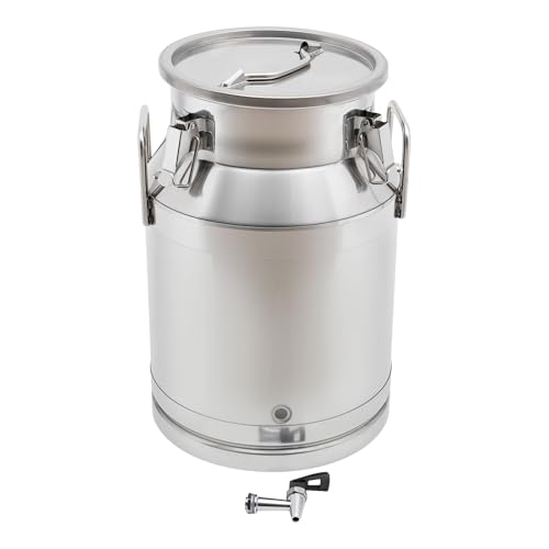 Stainless Steel Milk Can,30L Milk Bucket Wine Pail Bucket With Faucet,Milk Can Tote Jug for Milk Wine Liquid Storage Container (8 Gal / 30 L With Faucet) - size: 8 Gal / 30 L With Faucet