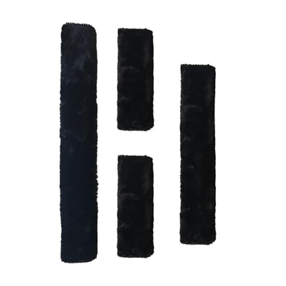 Soft Fleece Halter Covers for Horses BNC Series (4-Piece, Black) - color: Black