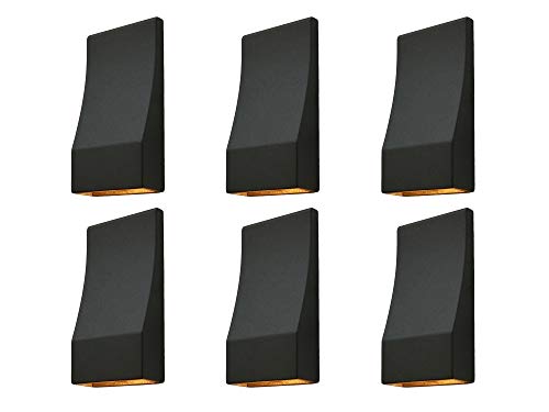 GKOLED Low Voltage LED Wedge Deck Rail Light, Landscape Railing Post Fence Accent Lighting, 2W 2700K Integrated LED Chips, Die-cast Aluminum, Powder Coated Finish, 12V AC/DC, IP65 Rated, Black, 6-Pack - color: Black, size: 2700K