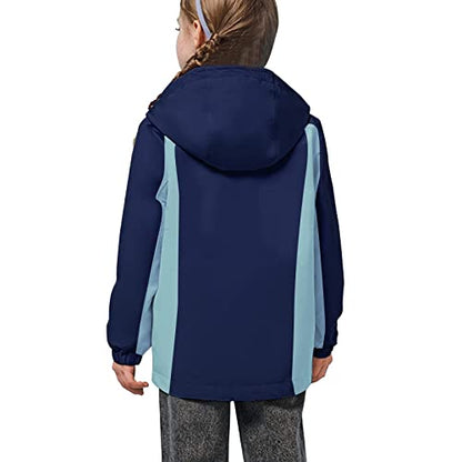YINGJIELIDE Boy's Waterproof Ski Jacket,Kids Outdoor Snowboarding windproof Jacket,Fleece Lined Hooded,Warm Winter Snow Coat - color: Navy, size: 13 Years