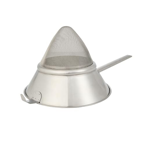 Restaurantware Chinois Strainer 1 Count 10.2" Stainless Steel Bouillon Cone with Extra Fine Mesh China Cap Strainer for Sauces, Stocks, Soups, Broths, Sifting, Sieving, Professional Kitchen Tools - size: Bouillin / Chinois, Extra Fine Mesh-10 1/4"