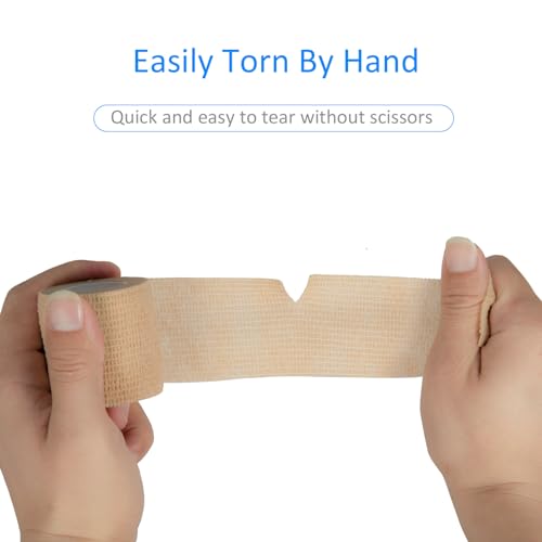 24Pcs Self Adherent Cohesive Bandages Self Adhesive Bandage Wrap 2 in Beige - color: Skin Color, size: 24Pcs