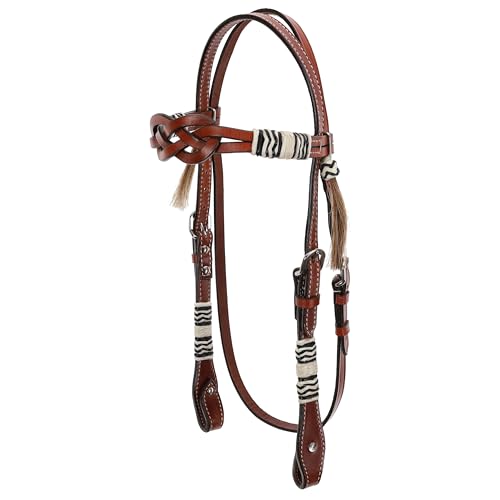 Showman Celtic Knot Headstall and Breast Collar Set with Rawhide Braided Accents.