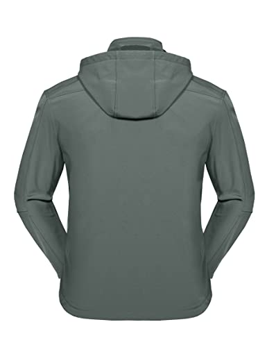 Little Donkey Andy Men’s Removable Hood Softshell Fleece Jacket - color: A.gray, size: X-Large