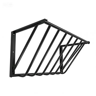 Hay Rack Wall Mount, 31'' hay Feeder, 25 Gallon Horse Hay Feeder, Easy Install No-Waste Design, Metal Corner wall hay Rack for Goat, Sheep, Livestock, Indoor/Outdoor