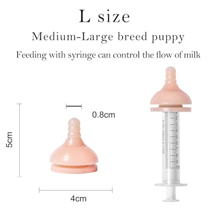 Doggiema Puppy Milk Feeder Nipple Puppy Bottle Puppy's feeders - size: L size for Small/Medium Breed Puppy