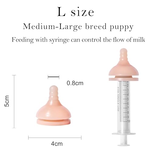 Doggiema Puppy Milk Feeder Nipple Puppy Bottle Puppy's feeders - size: L size for Small/Medium Breed Puppy
