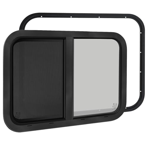 42"W x 22"H RV Windows for Cargo Trailer Camper,Tinted Horizontal Sliding - size: 42"W x 22"H
