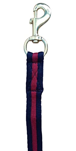 Soft Padded Lunge Line Rein Lead for Horses 27ft Looped Handle Swivel Clip (Navy/Wine) - color: Navy/Wine